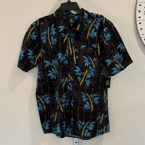 VOLCOM BAMBOOZELED FLORAL SS BUTTON DOWN